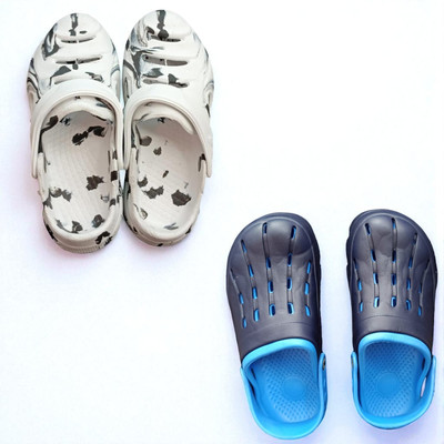 Monrav Men Clogs(White, Blue , 9)
