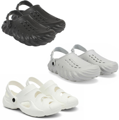 Golf Men Clogs(Black, Grey, White , 7)