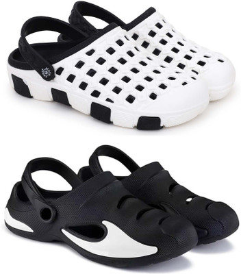 Pampy Angel Men Clogs(Black, Black, White , 6)