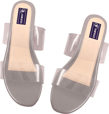 Goraiya Fashions Women Heels(Grey , 7)
