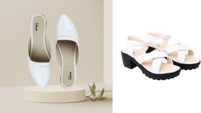 Todhwear Women Heels(White, White , 4)