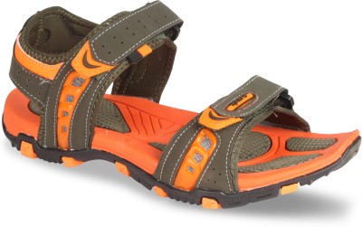 Sparx SS 445 Men Sandals(Olive, Orange , 9 UK/India)