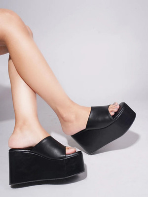Mahroj Women Heels(Black , 8)