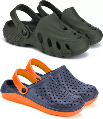 Camfoot Men Sandals(Green, Orange , 8)