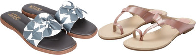 Kuhu Creations Women Flats(Pink, Grey , 5)