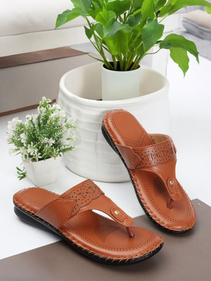 ladies hub Women Wedges(Brown , 5)