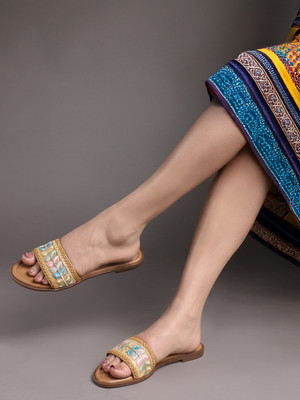 Divastri Women Flats(Beige , 5)