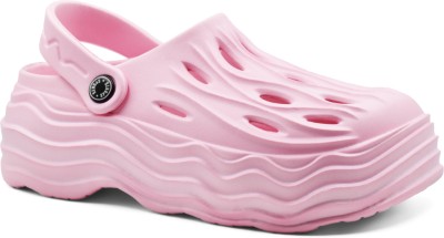 RADDZ SPORTS Women Clogs(White, Pink , 6)