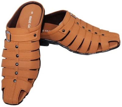 RAGE GAZE Men Sandals(Tan , 9)