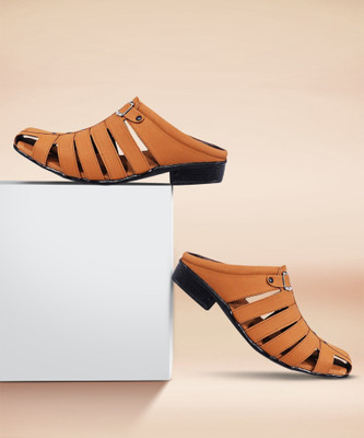 RURAL CRAFT Men Sandals(Tan , 9)