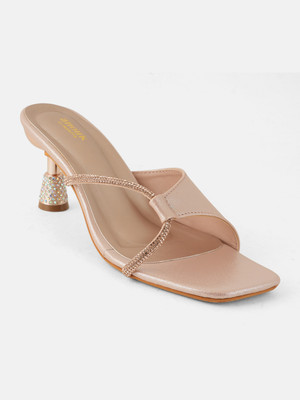 ANOUK Women Heels(Pink, Beige , 8)