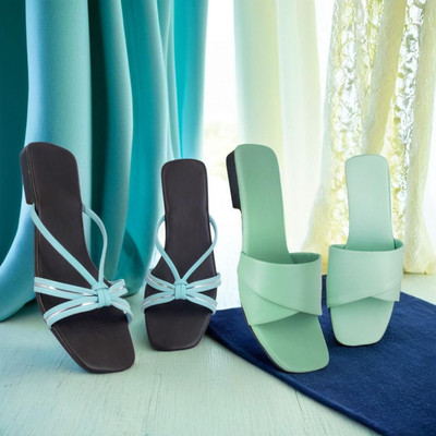 Shoebration Women Flats(Green, Blue , 5)