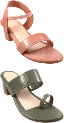 Goraiya Women Flats(Pink, Green , 5)