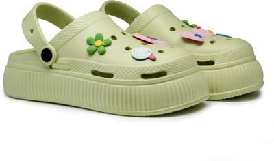 asian Women Clogs(Olive , 6)