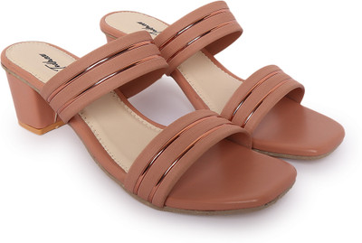 Todhwear Women Heels(Beige, Tan , 5)