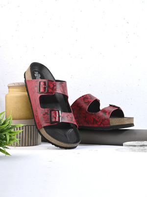 Roadster Trendy Camouflage Print Stylish Double Strap Men Sandals(Red , 8)
