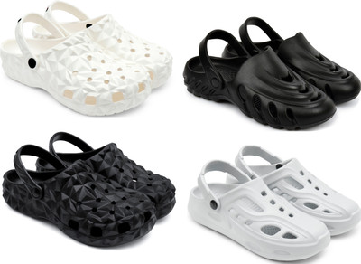 Golf Men Clogs(White, Black, Black, Grey , 7)