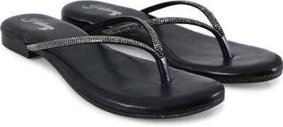 HELEEY Women Flats(Black , 6)