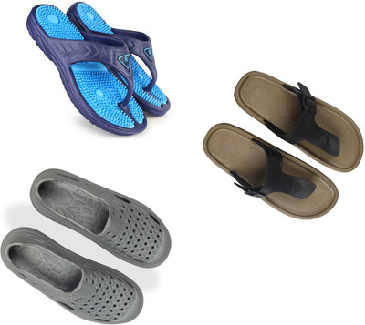 Vomoya Men Sandals(Blue, Black, Grey , 9)
