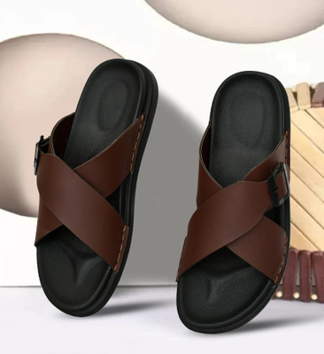 VATELIO Men Sandals(Maroon , 10)