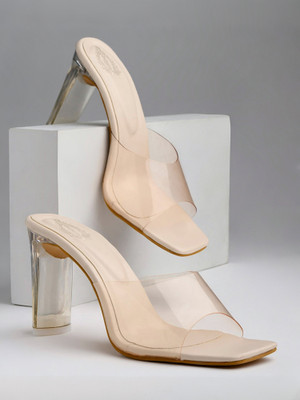 SHOETOPIA Women Heels(Beige , 4)