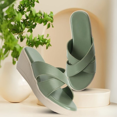 Awonshu Women Heels(Green , 8)