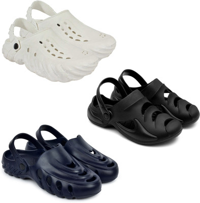 Golf Men Clogs(White, Black, Blue , 7)