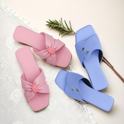 Shoebration Women Flats(Pink, Purple , 4)