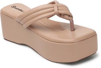 SMARTOS Women Wedges(Beige , 7)