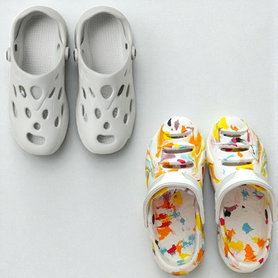 Monrav Men Clogs(Off White, Multicolor , 8)