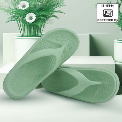 BERSACHE Women Flip Flops(Green , 8)