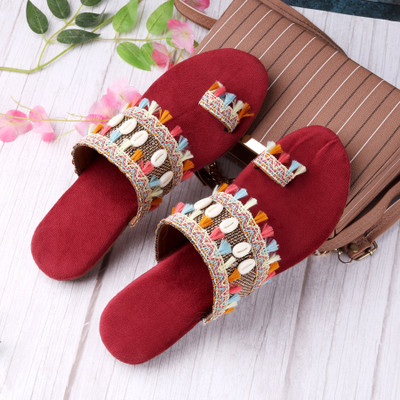 Paduki Women Flats(Maroon , 8)