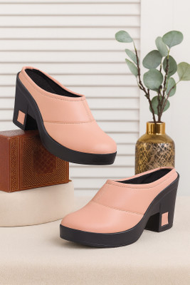GLEMATOZ Women Heels(Pink , 6)