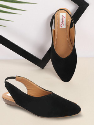 house of common Women Flats(Black , 8)