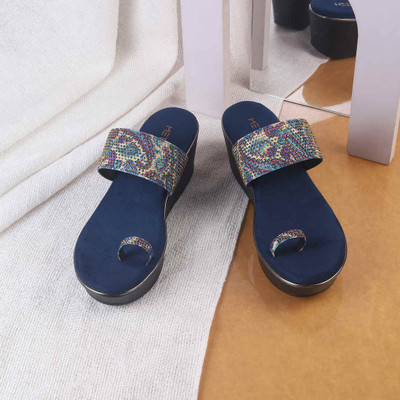 METRO Women Heels(Blue , 8)
