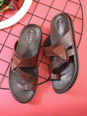 BIZORA Men Sandals(Brown , 10)