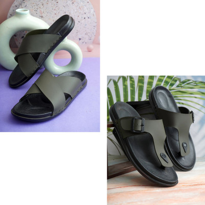 BREYON Men Sandals(Green, Green , 10)
