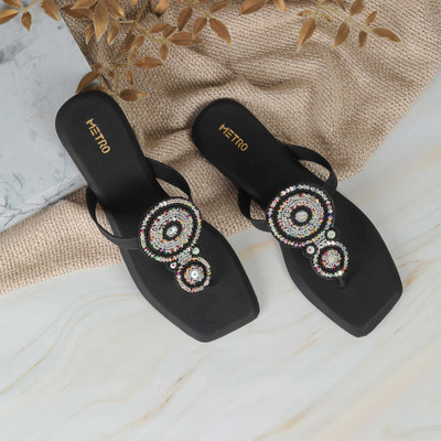 METRO Women Flats(Black , 4)