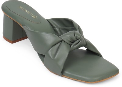 ICONICS Women Heels(Green , 4)