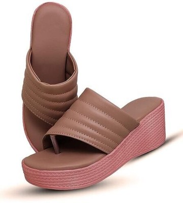 MONAQI Women Wedges(Pink , 4)