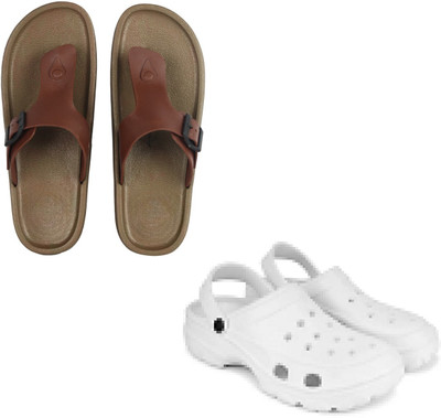 Vomoya Men Sandals(Tan, White , 6)