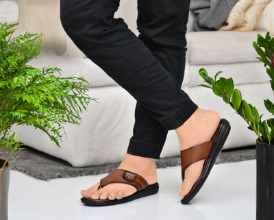 QARA Men Sandals(Tan , 9)