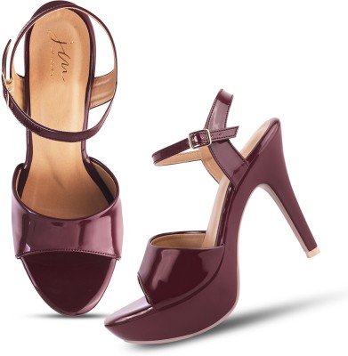 jm looks Women Heels(Maroon , 6)