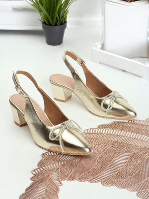 Avivastyle Women Heels(Gold , 5)