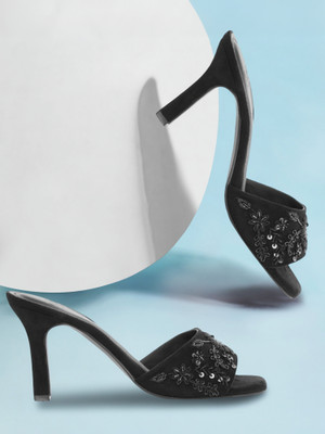 House of Pataudi Women Heels(Black , 8)