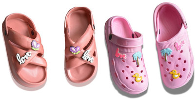 footpedia Women Wedges(Orange, Pink , 3)