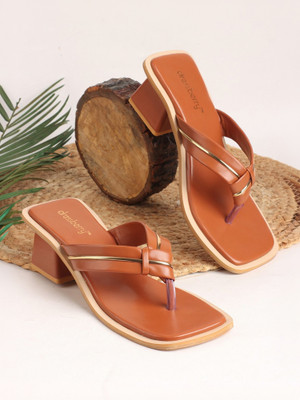 Dressberry Women Heels(Brown , 9)
