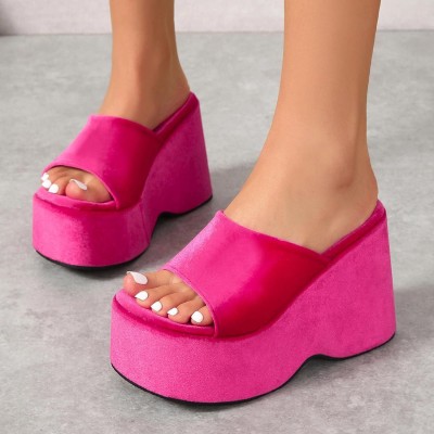 UUNDA Fashion Women Wedges(Pink , 4)