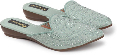 SHOKIYA Women Flats(Green , 8)