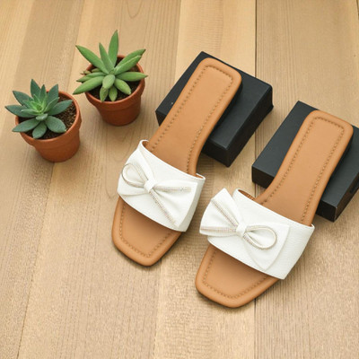 MICCASO Women Flats(White , 6)